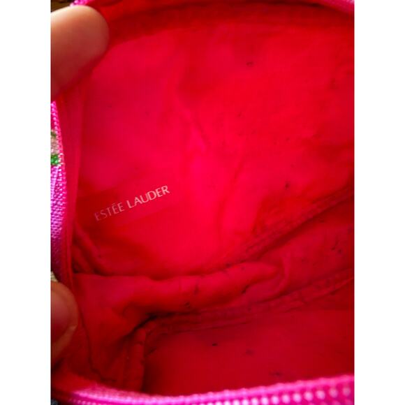 6/$25 Lilly Pulitzer for Estée Lauder Pink and Green Floral Cosmetic Makeup Bag - Picture 2 of 10
